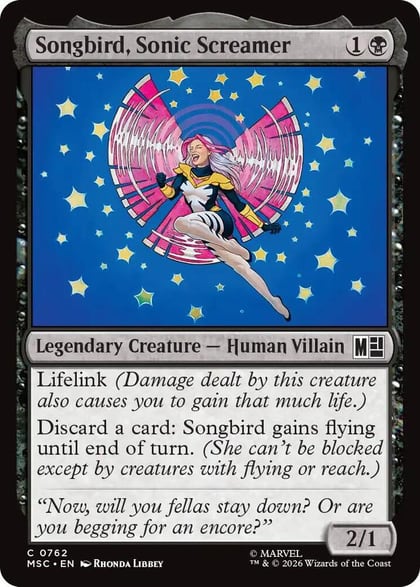 Songbird, Sonic Screamer, Commander: Marvel Super Heroes 762