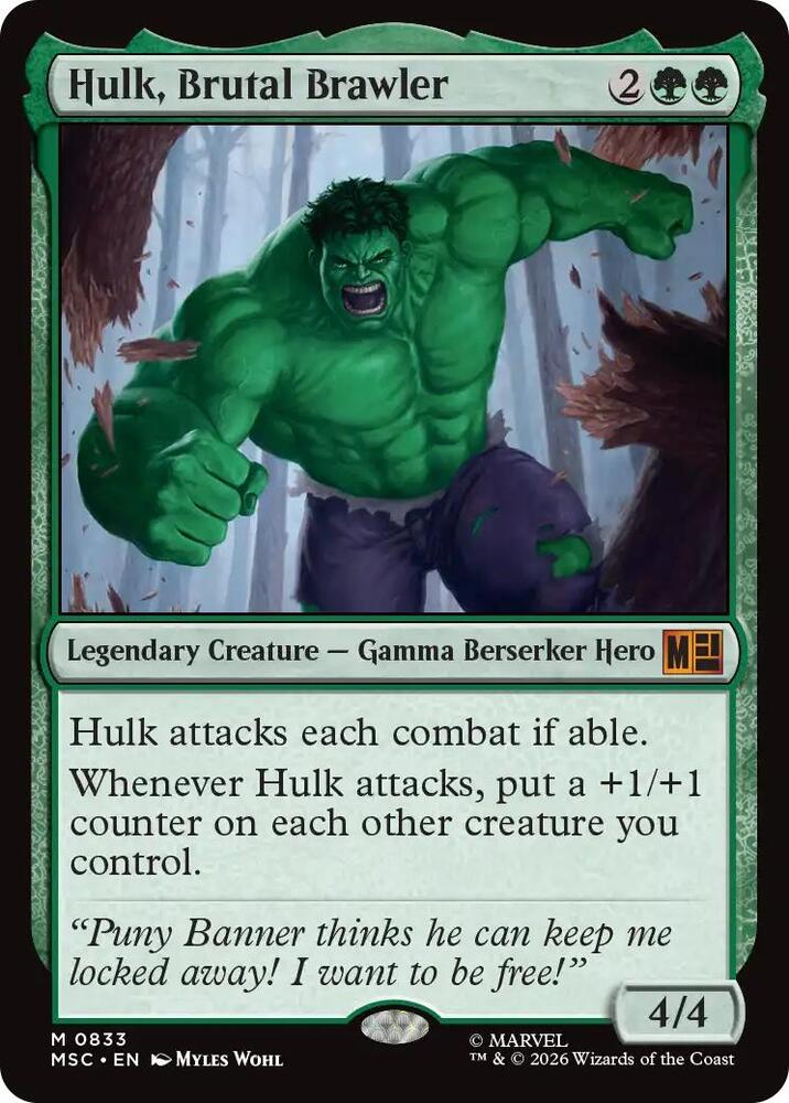 Hulk, Brutal Brawler, Commander: Marvel Super Heroes 833