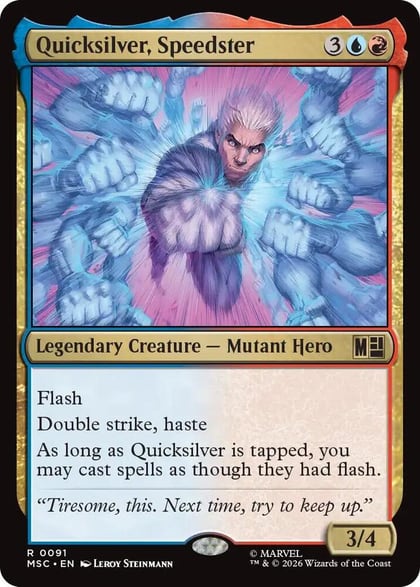 Quicksilver, Speedster (Surge Foil), Commander: Marvel Super Heroes 91