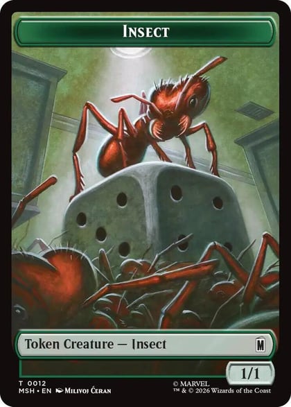Insect // Clue Double-Sided Token, Marvel Super Heroes 12 // 17