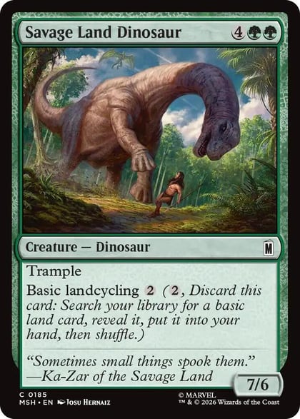 Savage Land Dinosaur, Marvel Super Heroes 185