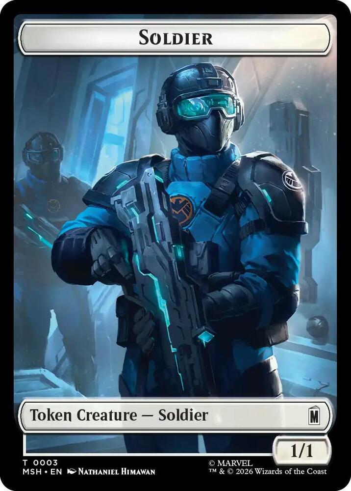 Soldier // Robot Villain Double-Sided Token, Marvel Super Heroes 3 // 20