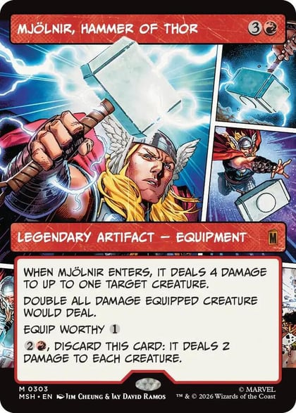 Mjolnir, Hammer of Thor (Borderless) (0303), Marvel Super Heroes 303