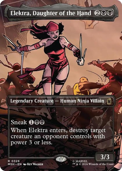 Elektra, Daughter of the Hand (Borderless) (0326), Marvel Super Heroes 326