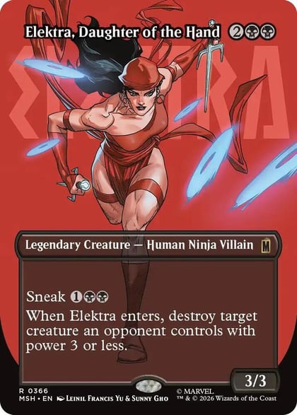 Elektra, Daughter of the Hand (Borderless) (0366), Marvel Super Heroes 366