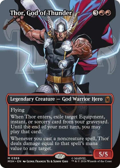 Thor, God of Thunder (Borderless) (0369), Marvel Super Heroes 369