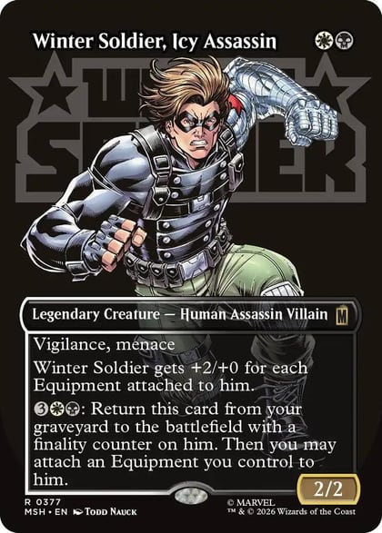 Winter Soldier, Icy Assassin (Borderless), Marvel Super Heroes 377