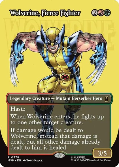 Wolverine, Fierce Fighter (Borderless), Marvel Super Heroes 378