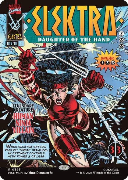 Elektra, Daughter of the Hand (Borderless) (0395), Marvel Super Heroes 395