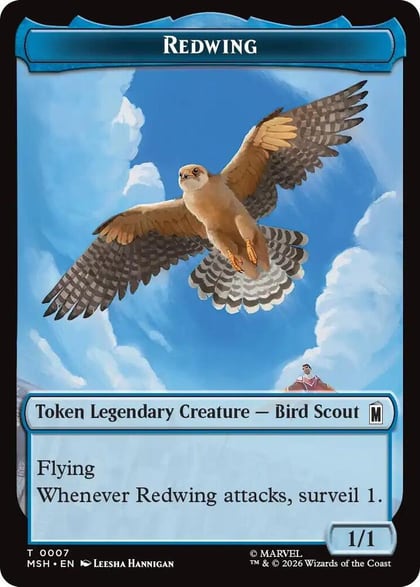 Redwing // Zabu Double-Sided Token, Marvel Super Heroes 7 // 16