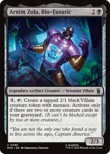 Arnim Zola, Bio-Fanatic, Marvel Super Heroes 86