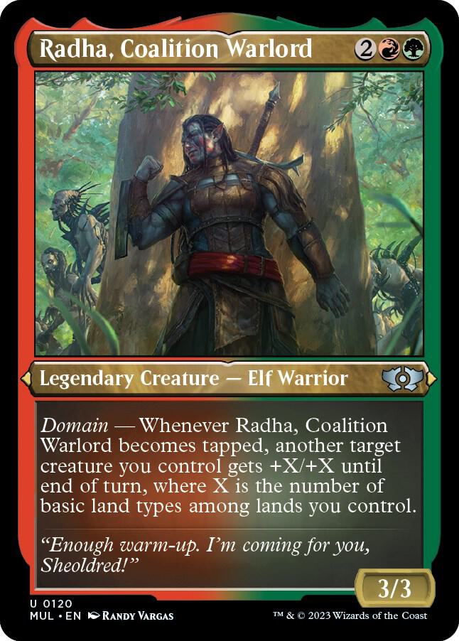 Radha, Coalition Warlord (Foil Etched), March of the Machine: Multiverse Legends 120