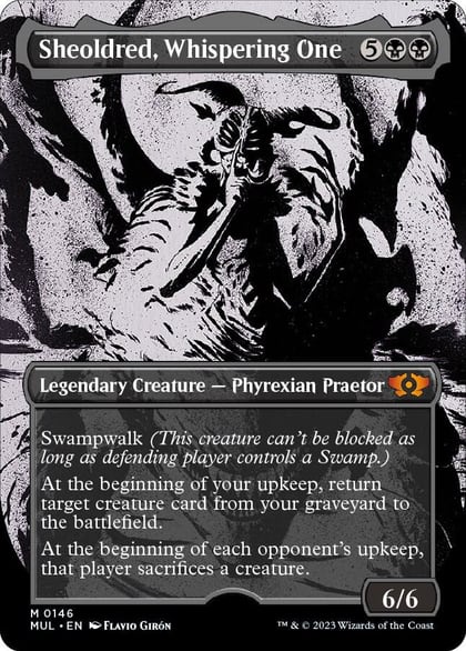 Sheoldred, Whispering One (Halo Foil), March of the Machine: Multiverse Legends 146