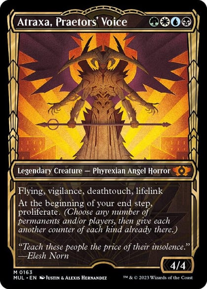 Atraxa, Praetors' Voice (Halo Foil), March of the Machine: Multiverse Legends 163
