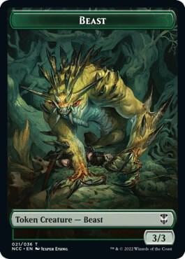 Beast // Saproling Double-Sided Token, Commander: Streets of New Capenna 21 // 28