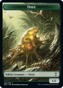 Ooze (025) // Treasure (015) Double-Sided Token, Commander: Streets of New Capenna 25 // 15