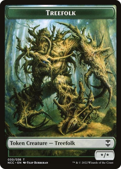 Treefolk // Spider Double-Sided Token, Commander: Streets of New Capenna 30 // 29
