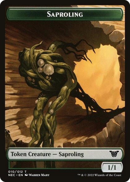 Saproling // Spirit (002) Double-Sided Token, Commander: Kamigawa: Neon Dynasty 10 // 2