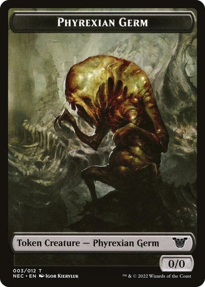 Phyrexian Germ // Spirit (002) Double-Sided Token, Commander: Kamigawa: Neon Dynasty 3 // 2