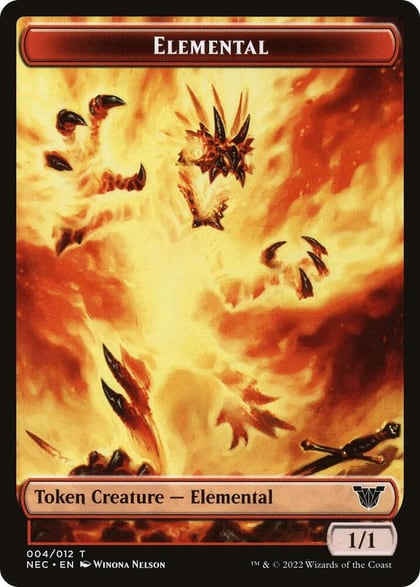 Elemental // Spirit (009) Double-Sided Token, Commander: Kamigawa: Neon Dynasty 4 // 9