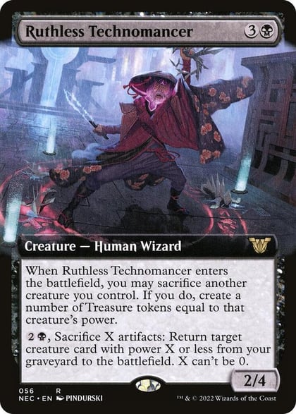 Ruthless Technomancer (Extended Art), Commander: Kamigawa: Neon Dynasty 56