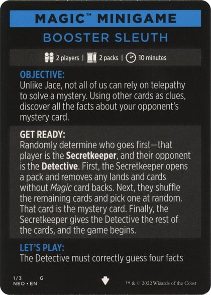 Magic Minigame: Booster Sleuth, Kamigawa: Neon Dynasty 1