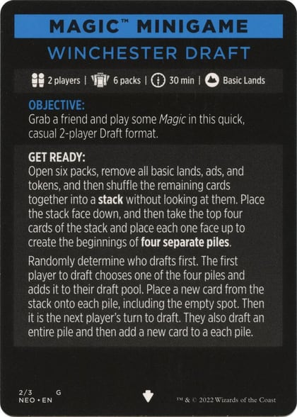 Magic Minigame: Winchester Draft, Kamigawa: Neon Dynasty 2
