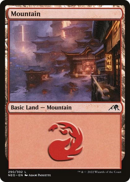 Mountain (290), Kamigawa: Neon Dynasty 290
