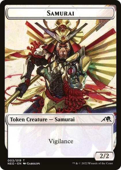 Samurai (003) // Construct (006) Double-sided Token, Kamigawa: Neon Dynasty 3 // 6
