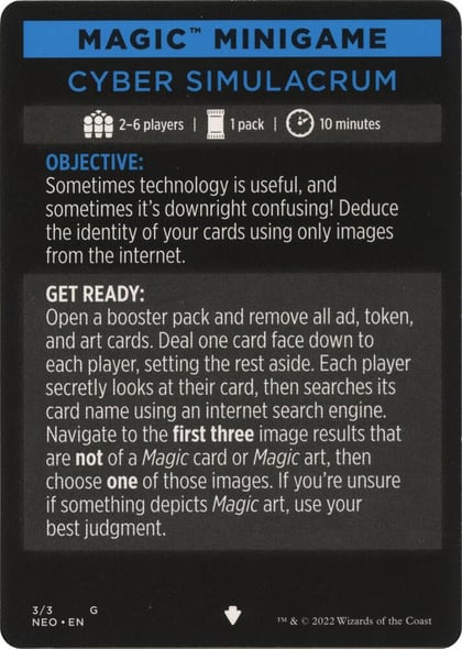 Magic Minigame: Cyber Simulacrum, Kamigawa: Neon Dynasty 3