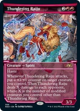 Thundering Raiju (Showcase), Kamigawa: Neon Dynasty 389