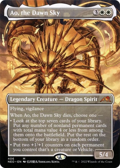 Ao, the Dawn Sky (Borderless), Kamigawa: Neon Dynasty 406