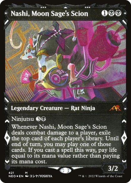 Nashi, Moon Sage's Scion (Showcase) (Foil Etched), Kamigawa: Neon Dynasty 421
