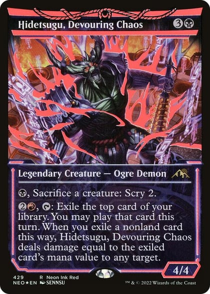 Hidetsugu, Devouring Chaos (Neon Red), Kamigawa: Neon Dynasty 429