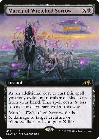 March of Wretched Sorrow (Extended Art), Kamigawa: Neon Dynasty 457