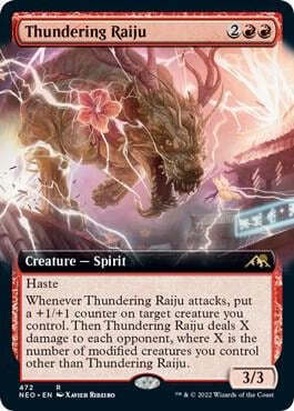 Thundering Raiju (Extended Art), Kamigawa: Neon Dynasty 472