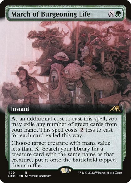 March of Burgeoning Life (Extended Art), Kamigawa: Neon Dynasty 479