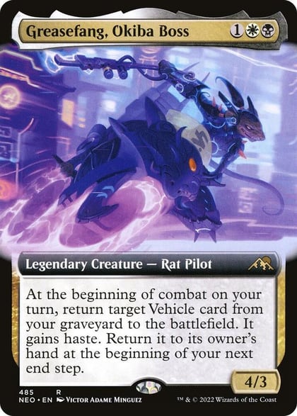 Greasefang, Okiba Boss (Extended Art), Kamigawa: Neon Dynasty 485