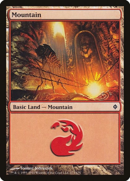 Mountain (173), New Phyrexia 173