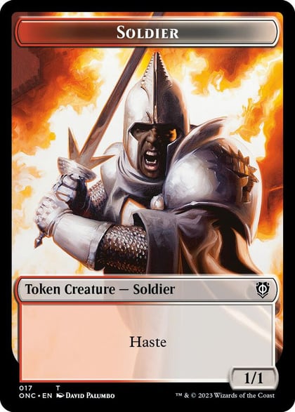 Soldier (017) // Eldrazi Double-Sided Token, Commander: Phyrexia: All Will Be One 17 // 1