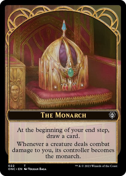 The Monarch // Golem Double-Sided Token, Commander: Phyrexia: All Will Be One 22 // 18