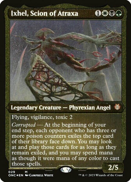 Ixhel, Scion of Atraxa (Display Commander) (Foil Etched) - Thick Stock, Commander: Phyrexia: All Will Be One 29