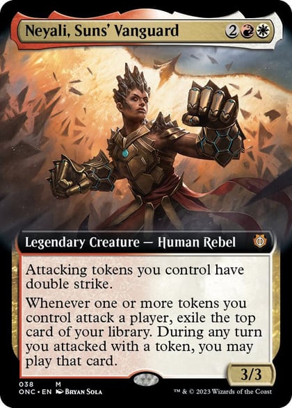 Neyali, Suns' Vanguard (Extended Art), Commander: Phyrexia: All Will Be One 38