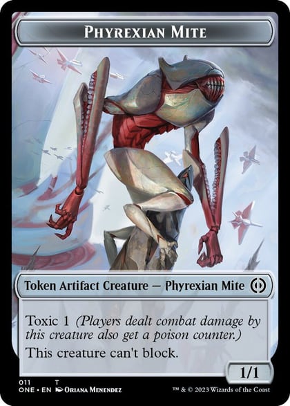 Phyrexian Mite (011) // Phyrexian Germ Double-sided Token, Phyrexia: All Will Be One 11 // 23