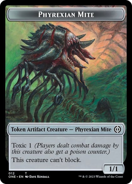 Phyrexian Mite (012) // Phyrexian Beast Double-Sided Token, Phyrexia: All Will Be One 12 // 6