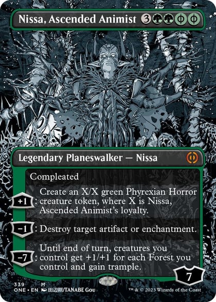 Nissa, Ascended Animist (Borderless), Phyrexia: All Will Be One 339