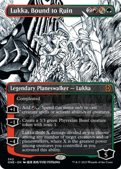 Lukka, Bound to Ruin (Borderless), Phyrexia: All Will Be One 342
