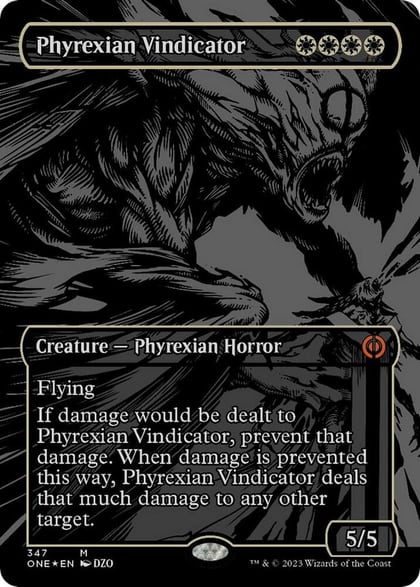 Phyrexian Vindicator (Oil Slick Raised Foil), Phyrexia: All Will Be One 347