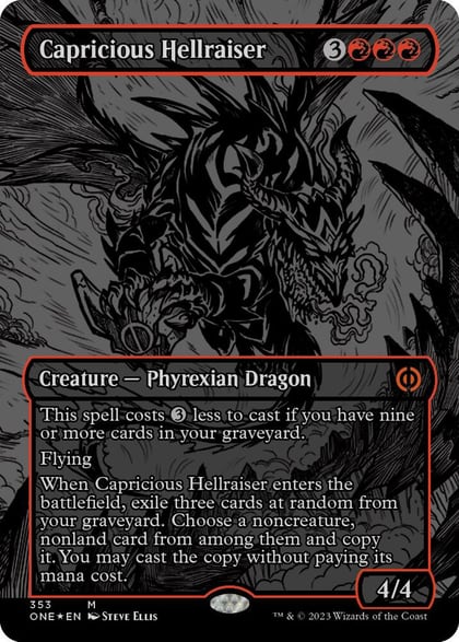 Capricious Hellraiser (Oil Slick Raised Foil), Phyrexia: All Will Be One 353