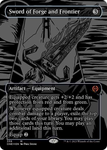 Sword of Forge and Frontier (Oil Slick Raised Foil), Phyrexia: All Will Be One 359